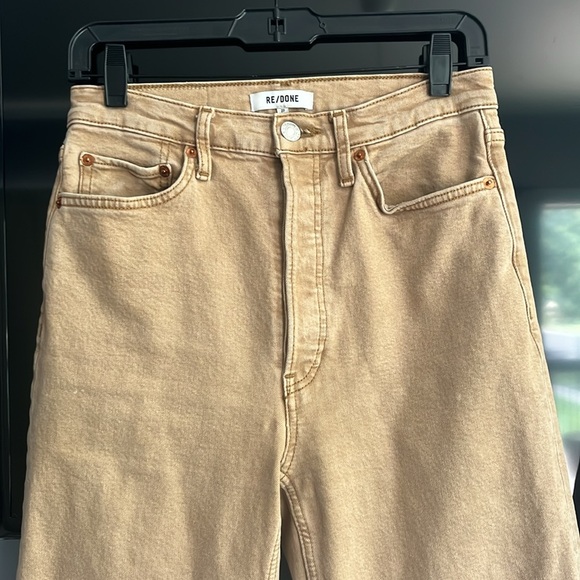 RE/DONE 70s Ultra High Wide Leg Jeans, Washed Khaki - 27 - Picture 7 of 9